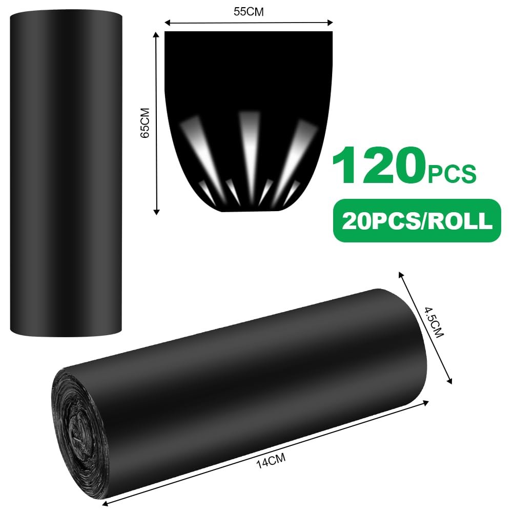 Camping Toilet Bags, 120 PCS (6 Roll) Portable Toilet Bags, Thickened Toilet Was