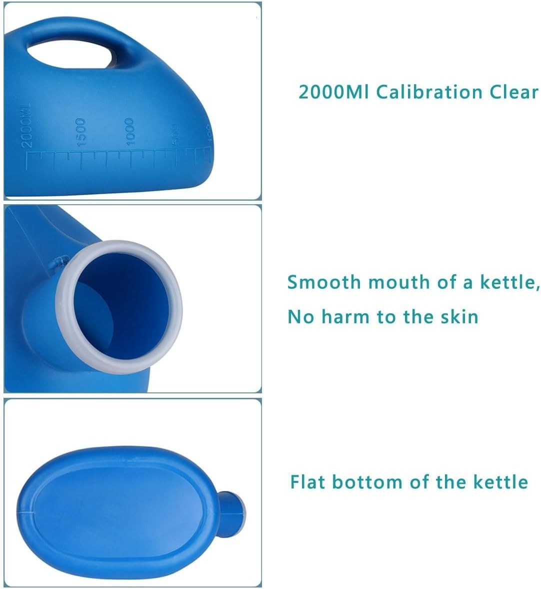 Portable Male Urinal Bottle – 68 OZ with Flexible 59″ Hose & Odor-Proof Cap
