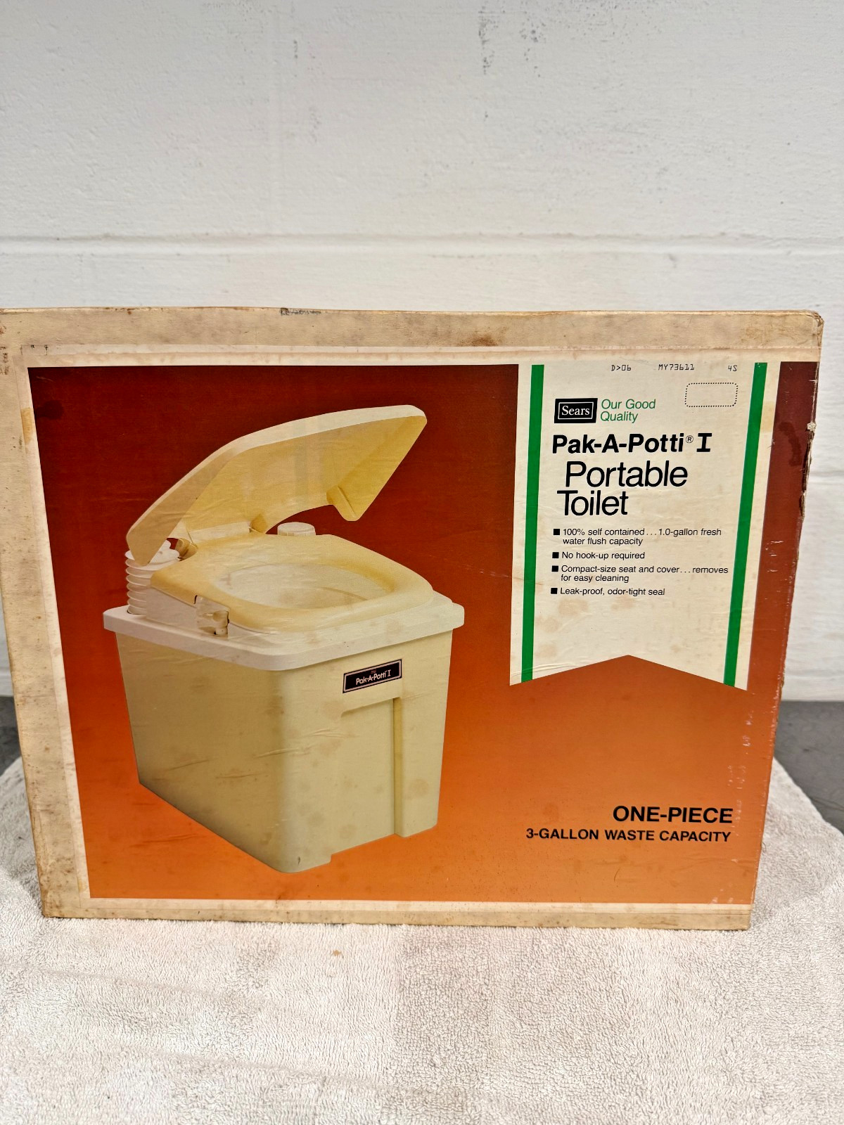 NEW sealed Vintage Sears Pak-A-Potti I Camping Portable Toilet Easy to Clean
