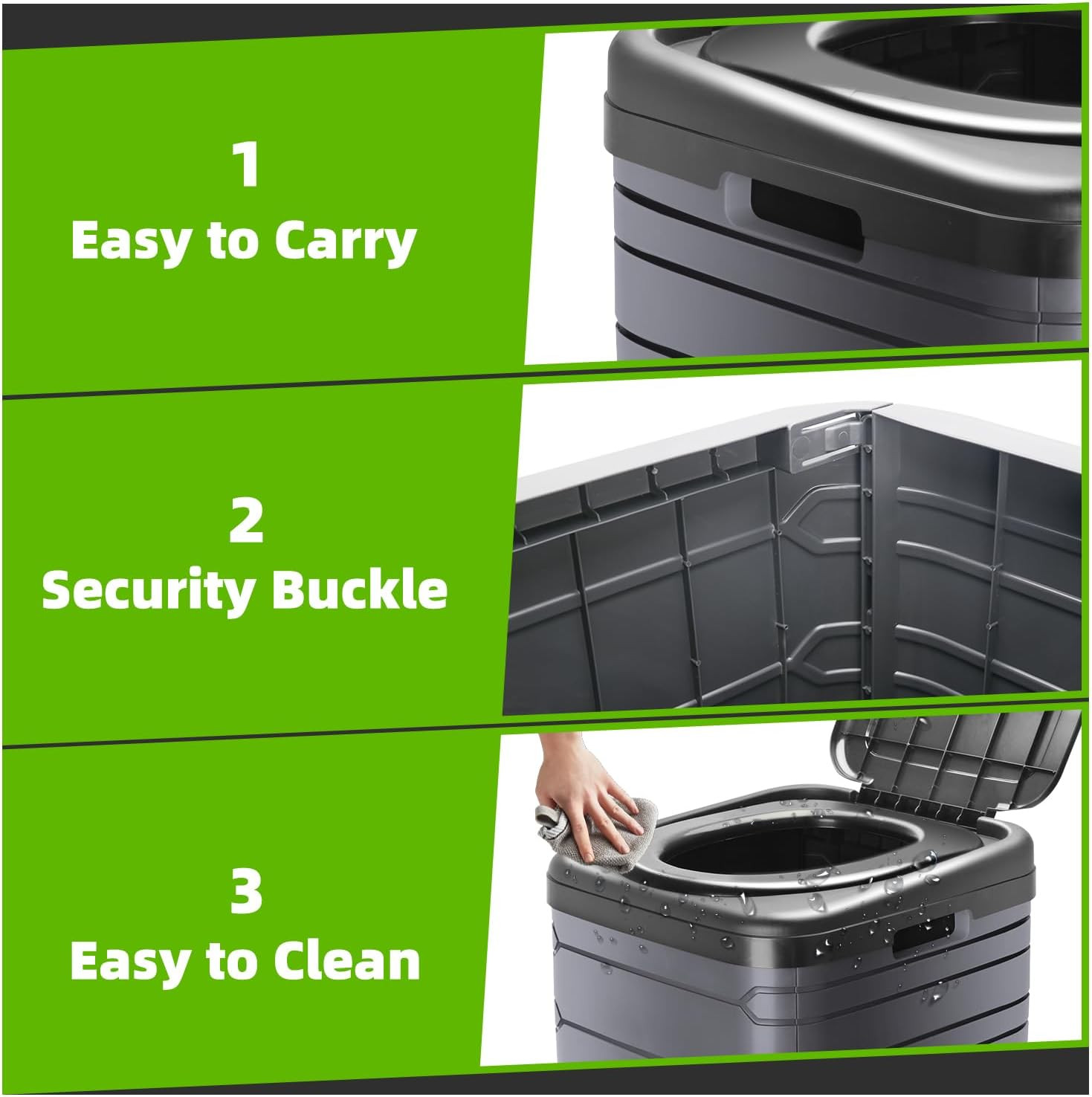 XXL Portable Toilet for Adults 16 Tall Camping Toilet with Lid and Carry Bag