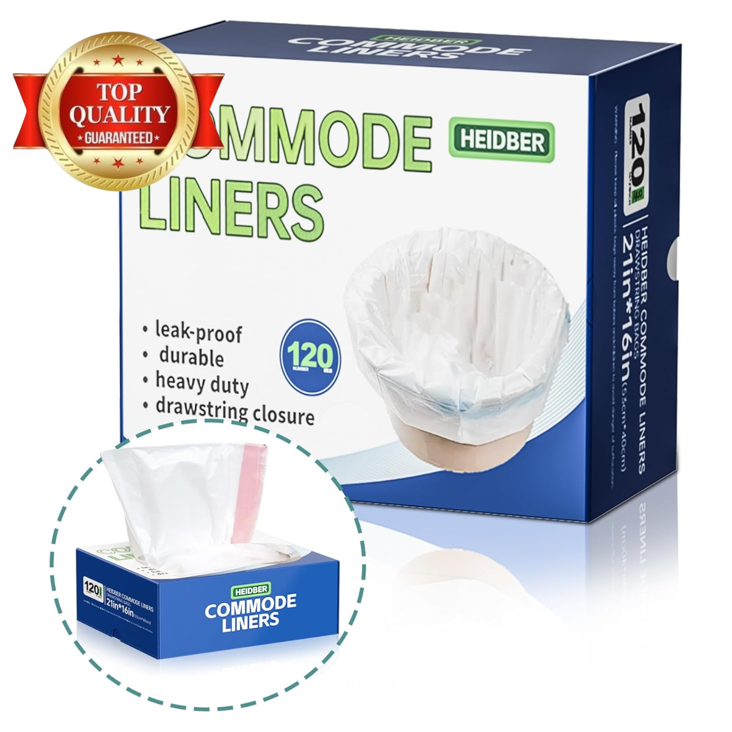 Bedside Commode Liners Disposable 120 Pack Commode Bags for Portable Toilet Chai