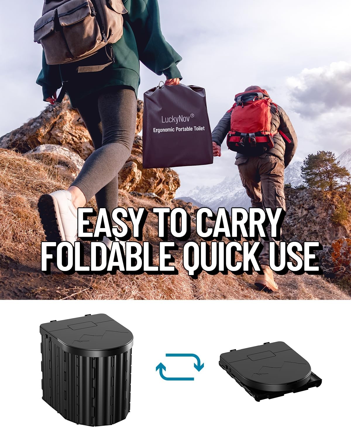 Luckynov Portable Toilet Urine Gel Leak-Proof Bags Odorless Camping Toilet For