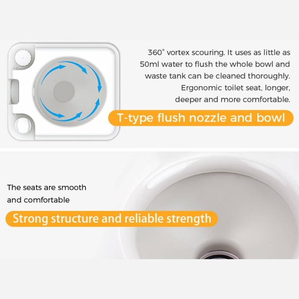 Durable Portable Toilet – 5.3 Gallon Capacity for Camping & RV Adventures