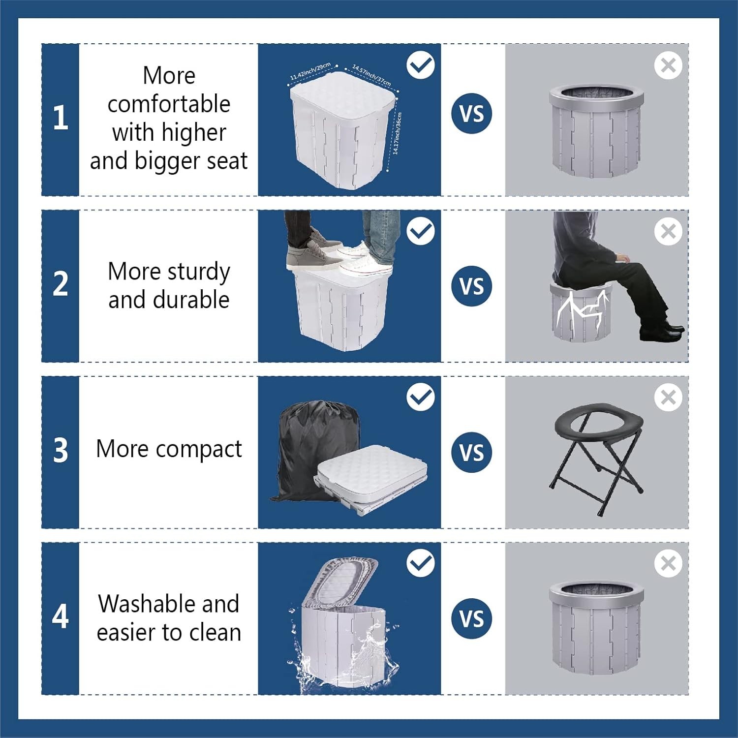 Comfortable Portable Folding Toilet – Ideal for Camping and Outdoor Activities