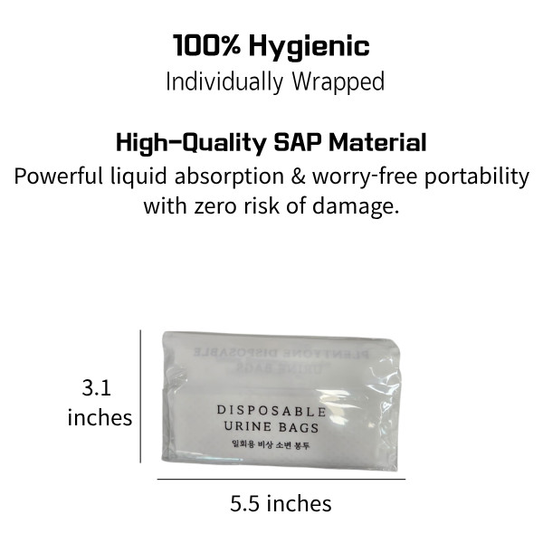 10 Pack Individually Wrapped Mini Disposable Urine Bag Discreet Design 700ml