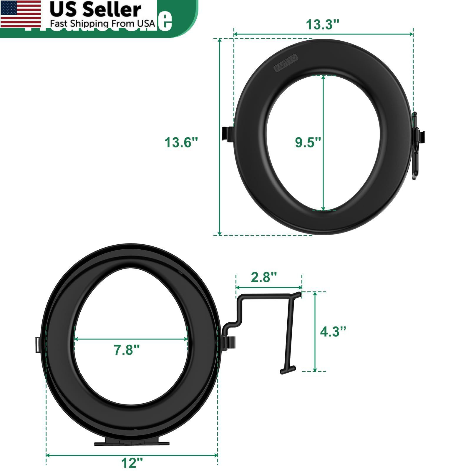 Bucket Toilet Seat, Portable Seat for 5 Gal Buckets, Universal, Black