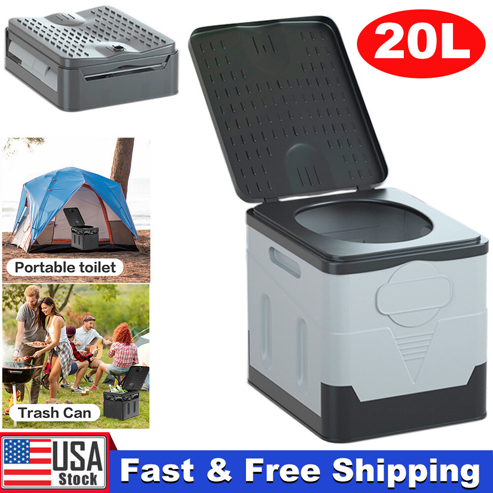 20L Portable Folding Toilet Seat For Camping Toilet Travel Hiking Outdoor Potty