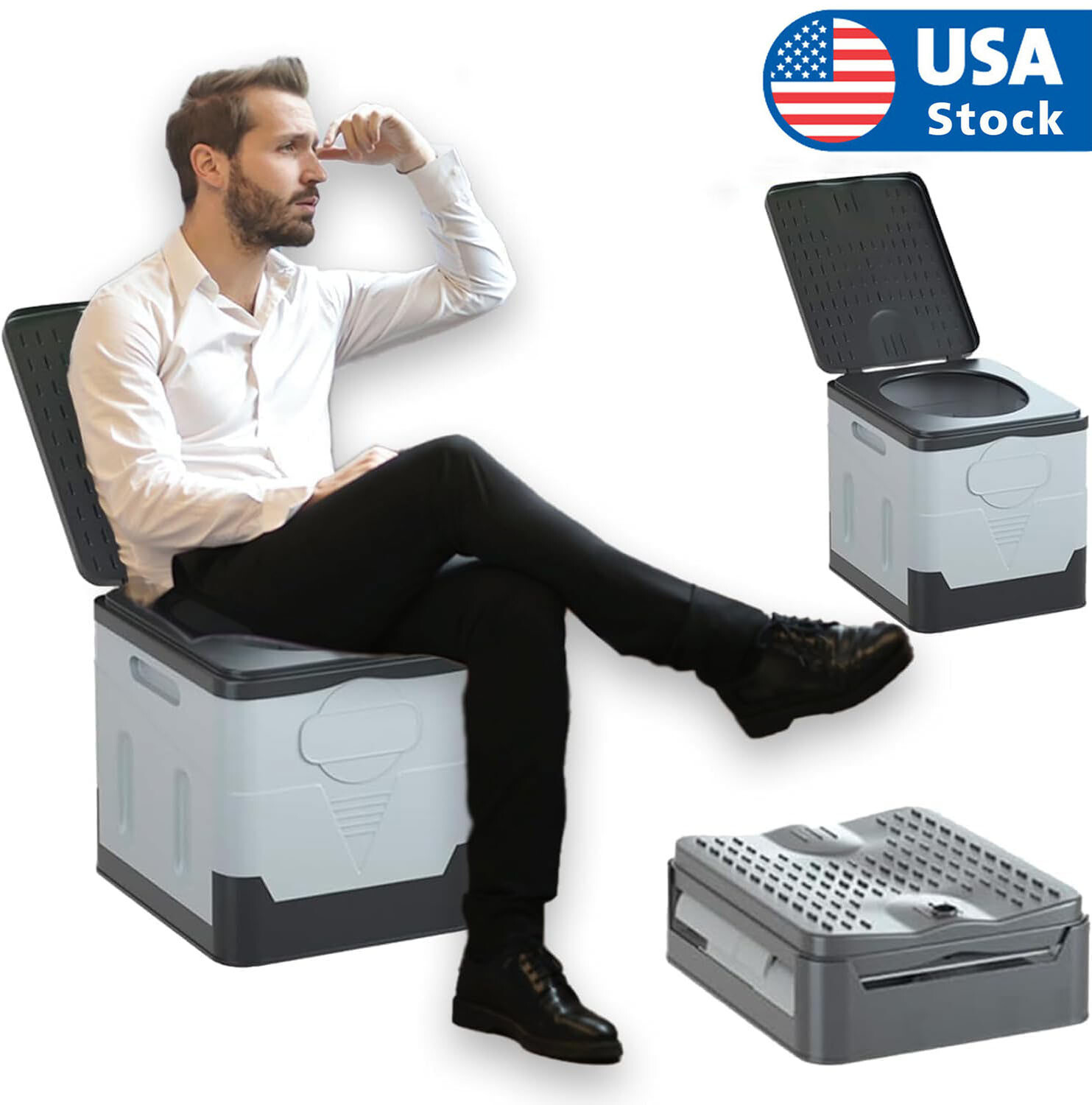 20L Portable Folding Toilet Seat For Camping Toilet Travel Hiking Outdoor Potty