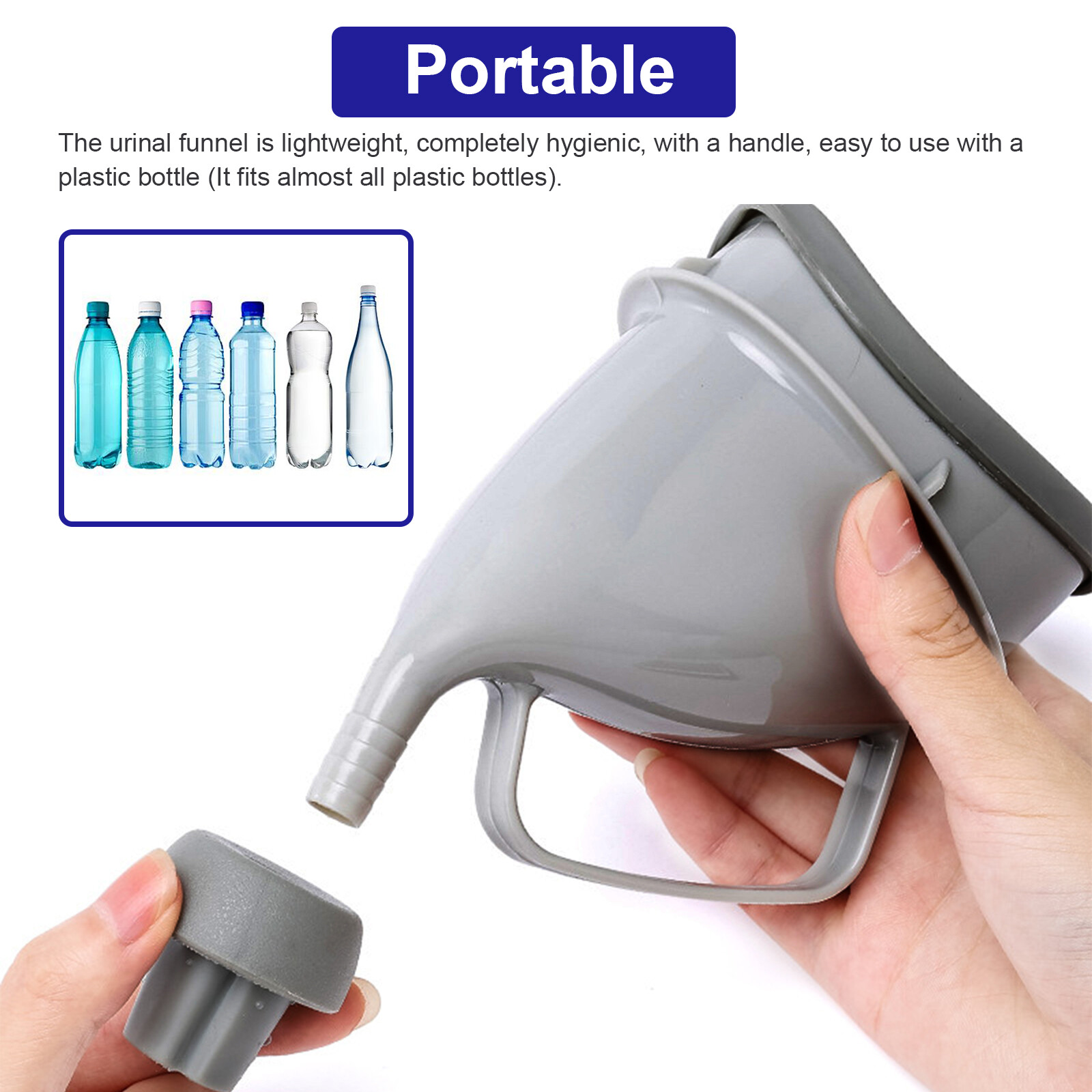 2Pcs Portable Potty Pee Funnel Men Women Emergency Urinal Device Outdoor Toilet