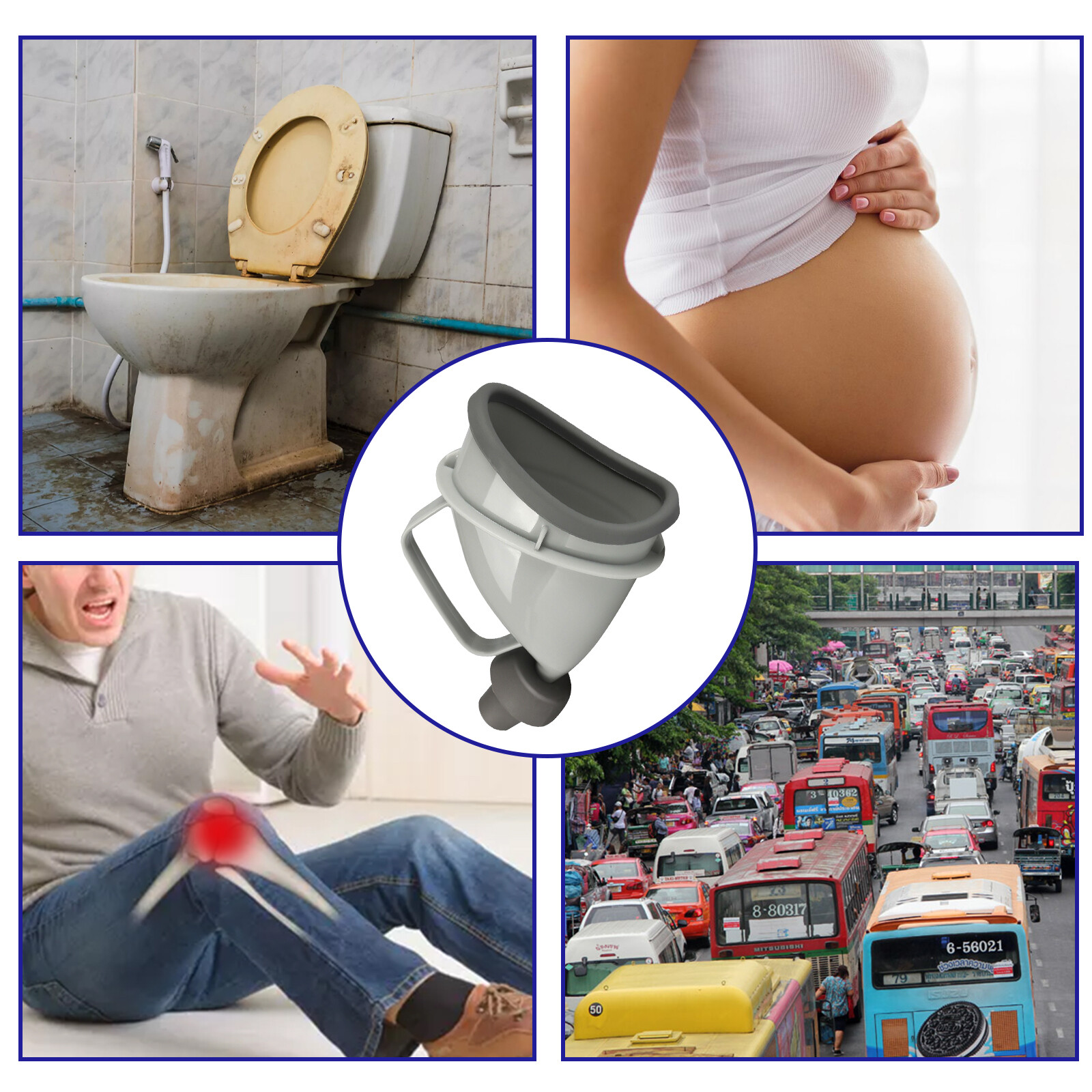 2Pcs Portable Potty Pee Funnel Men Women Emergency Urinal Device Outdoor Toilet