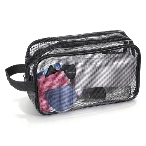 Mesh Shower Bag, Black Portable Shower Bags for Men Mesh Showers Caddy