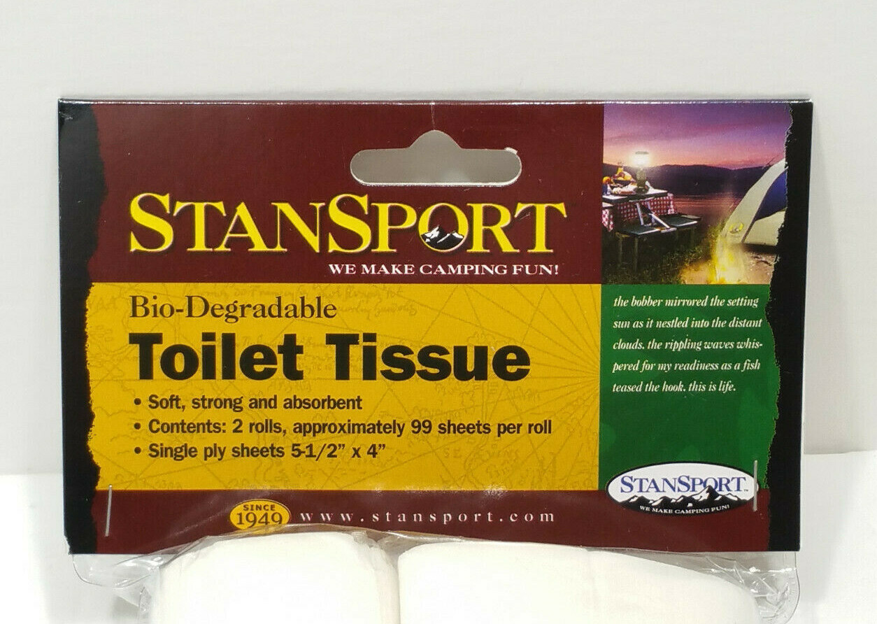 Bundle StanSport Toilet Bags 3 Pks (36 bags) & Toilet Tissue 1 Pk (2 rolls) NEW