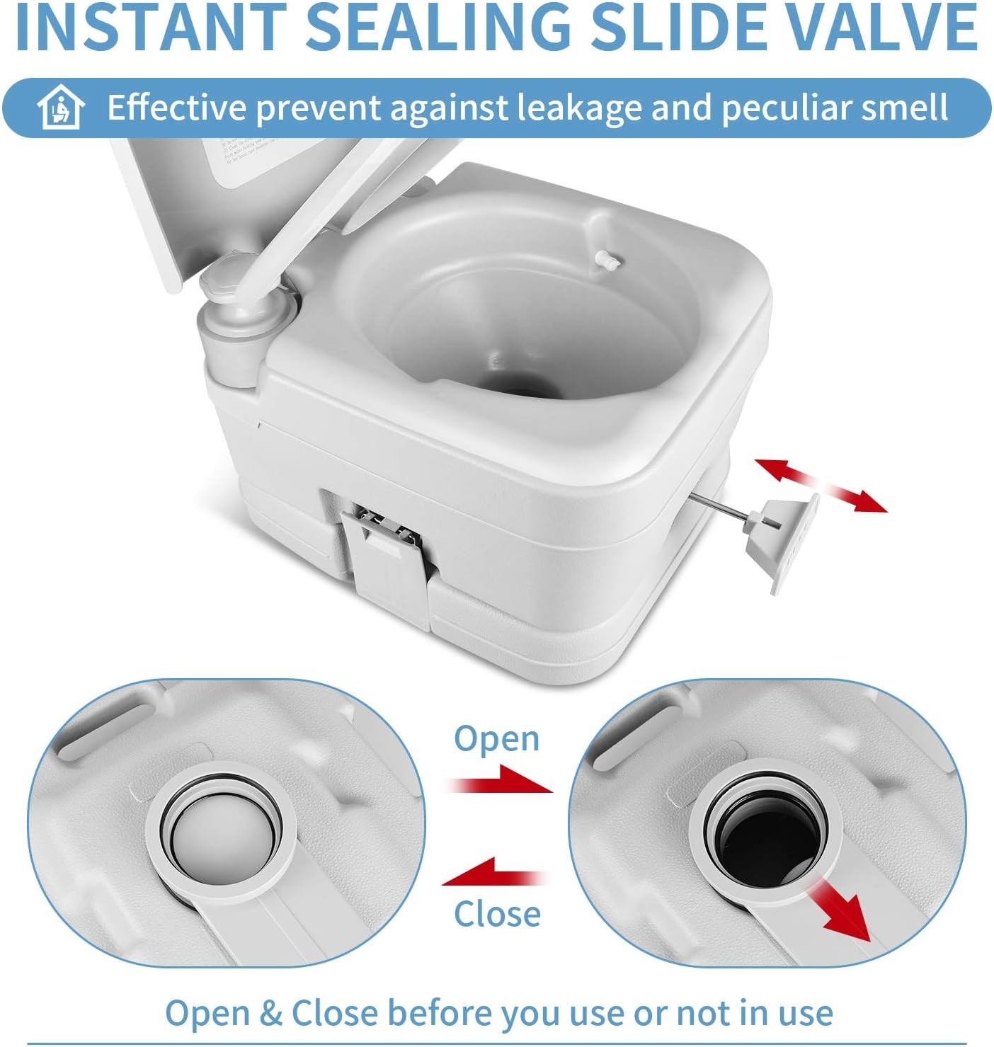 Lightweight RV Toilet with 2.6 Gallon Tanks – Perfect for Camping & Adventures