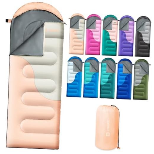 Sleeping Bags for Adults&Kids,Lightweight Waterproof Warm Weather Pink&Khaki