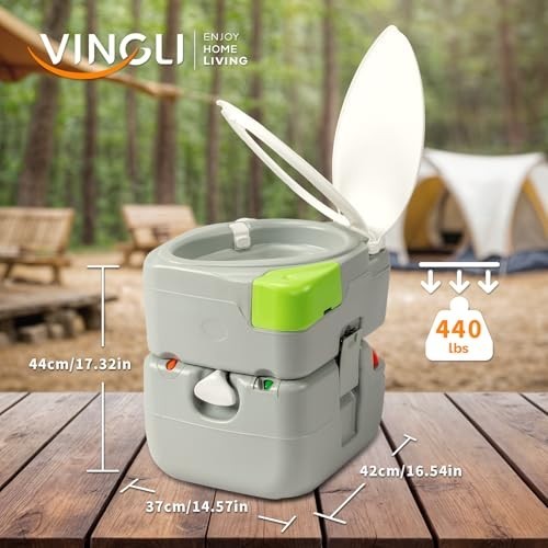 Portable Camping Toilet 5.8 Gallon Hand Spray Large Detachable Outdoor Boat RV