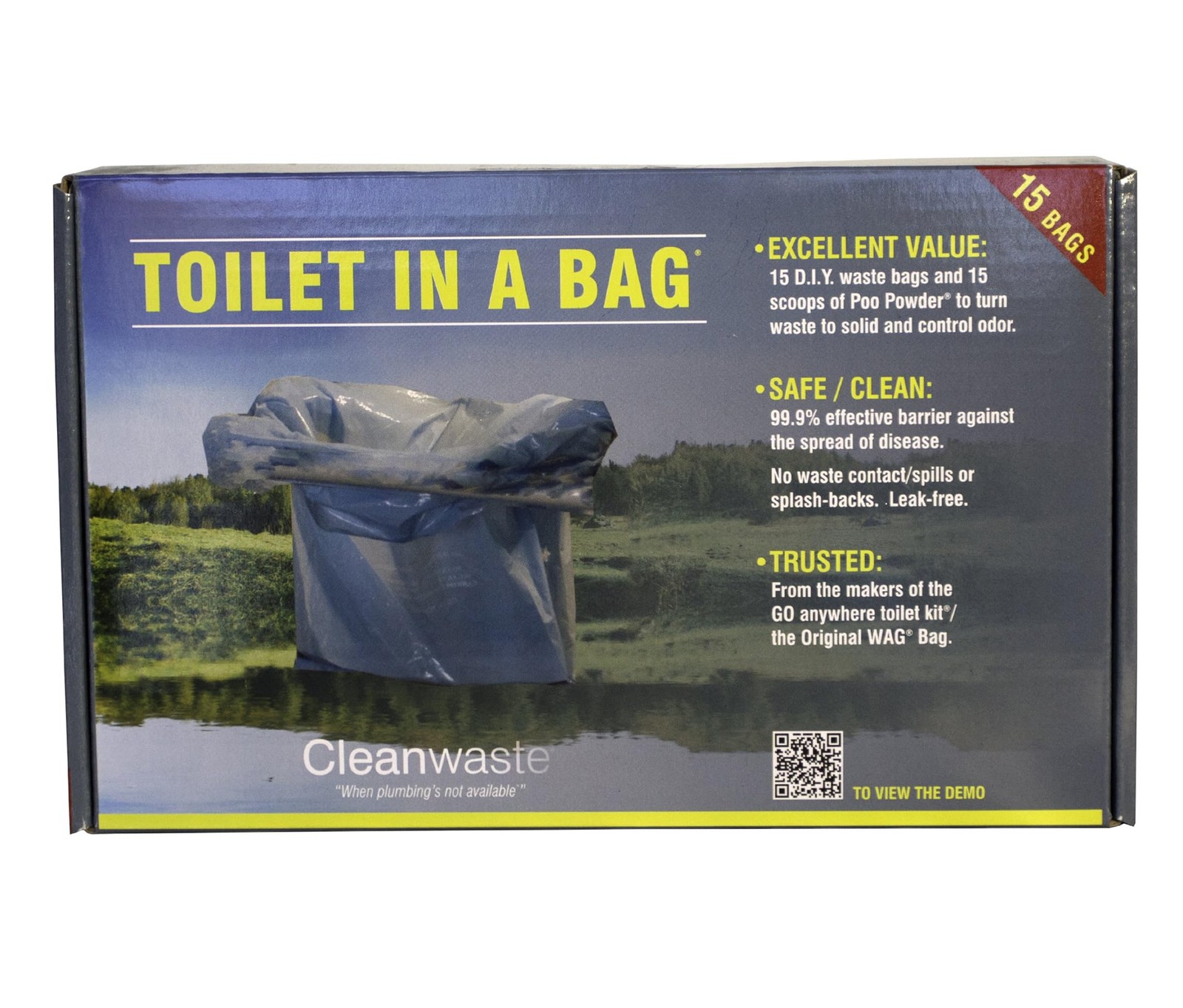 Cleanwaste Toilet in a Bag-15/Pack (D415W15)