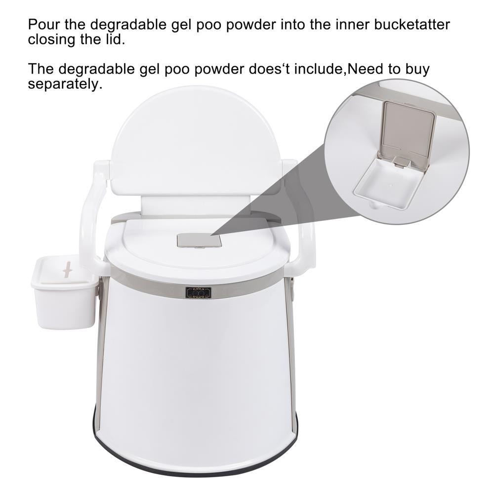 20L Outdoor Portable Toilet Portable Travel Toilet Camping Hiking Toilet White