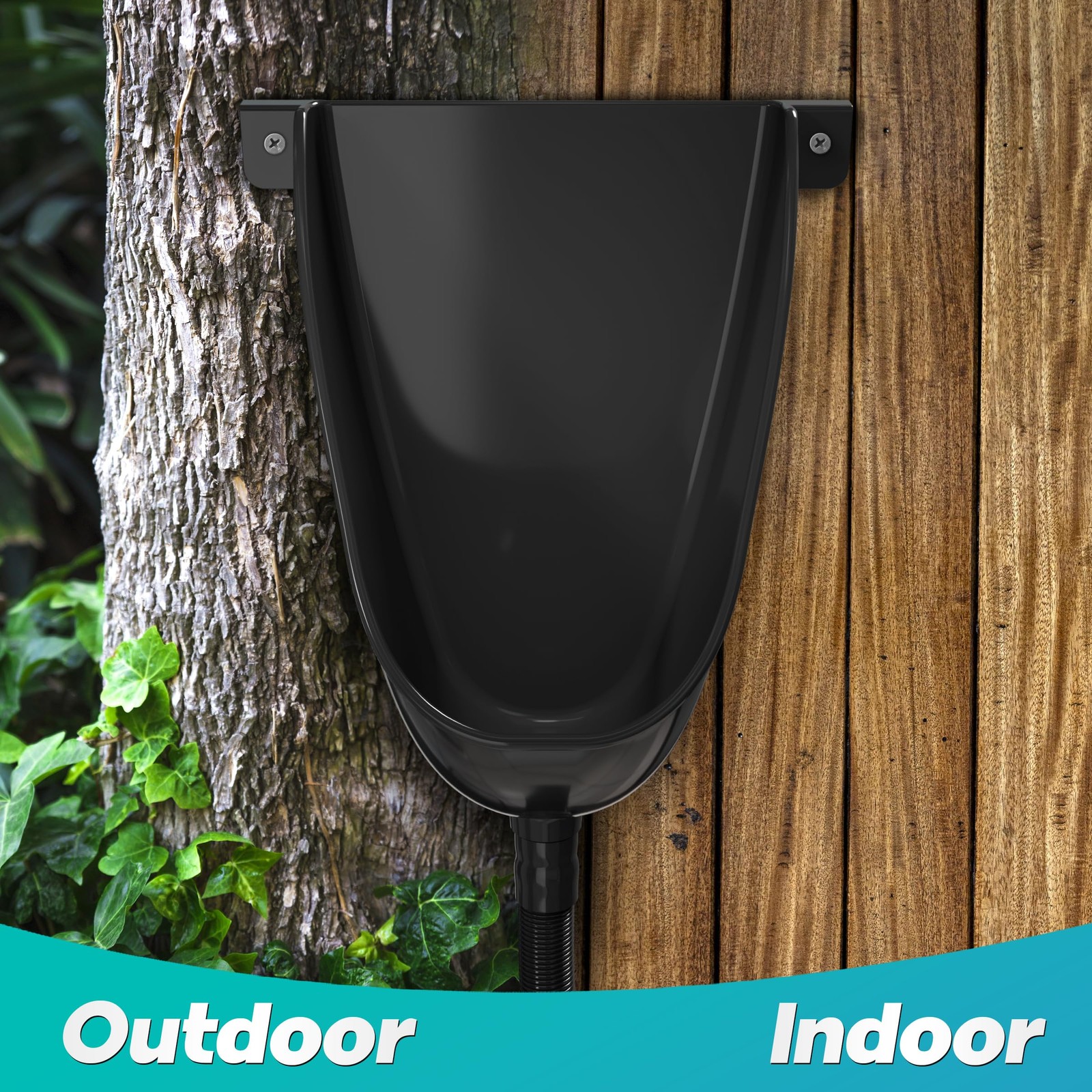 Waterless Urinal with Hose Black – UV Resistant Outside Urinal, Outdoor Plast…
