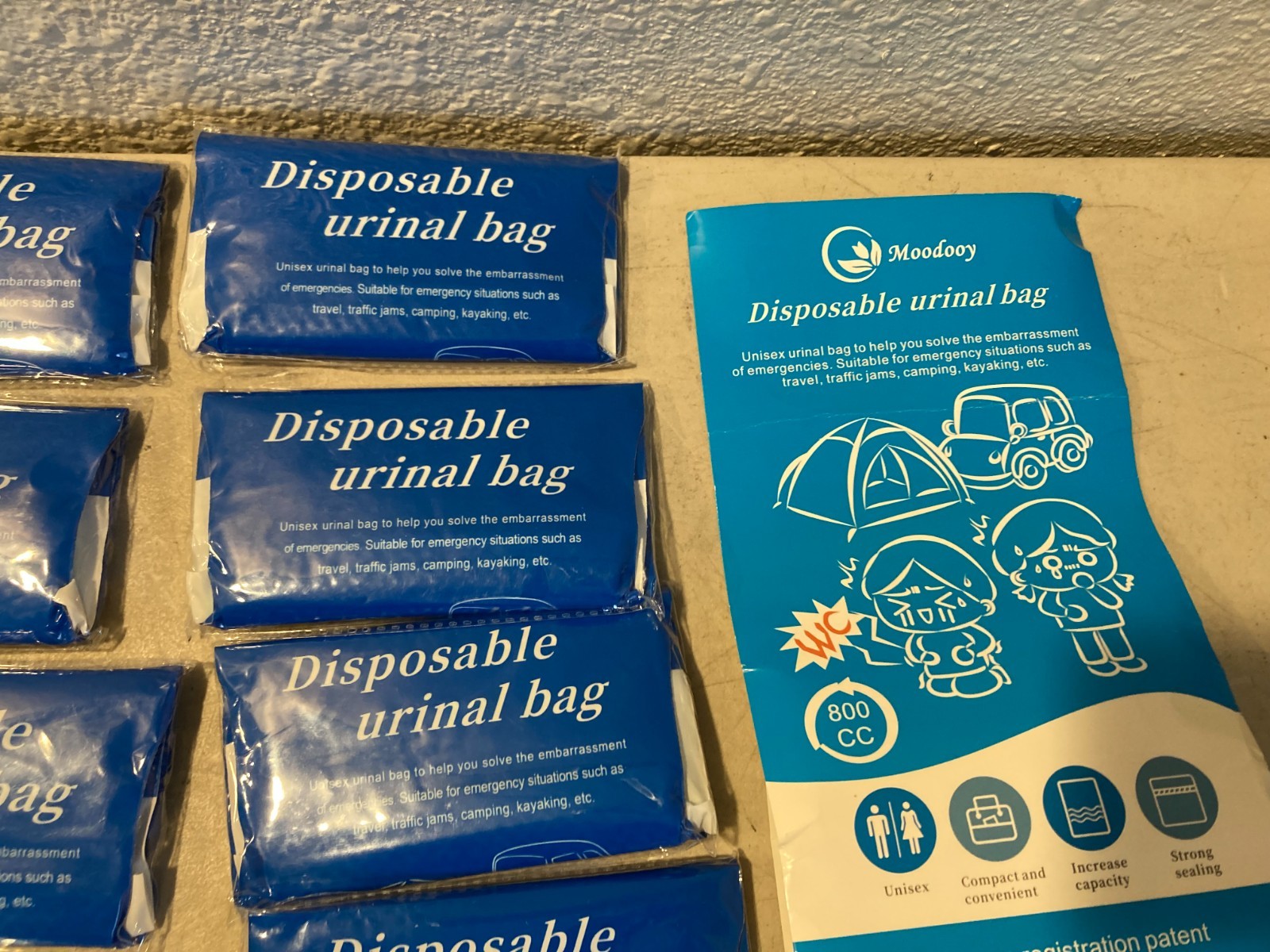 Disposable Urinal Bag Unisex 21 Pack Road trip Camping