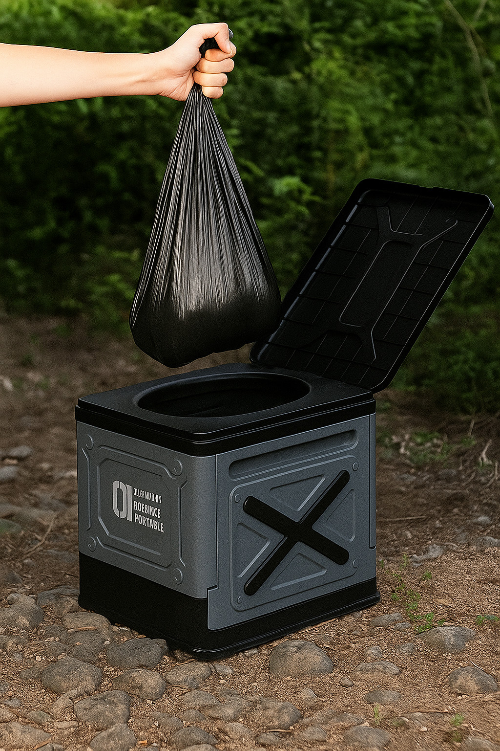 Extra-Large Folding Portable Toilet with Lid