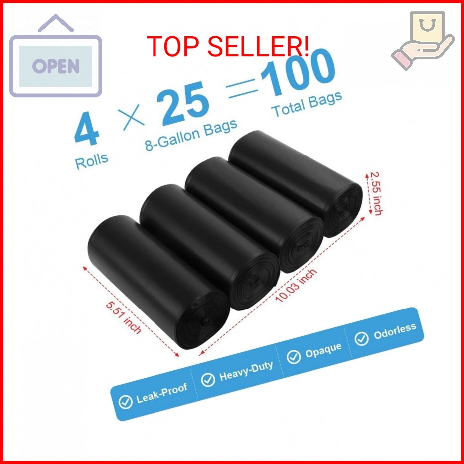 100 Pcs Portable Camping Toilet Bags, Biodegradable Porta Potty Bucket Bags