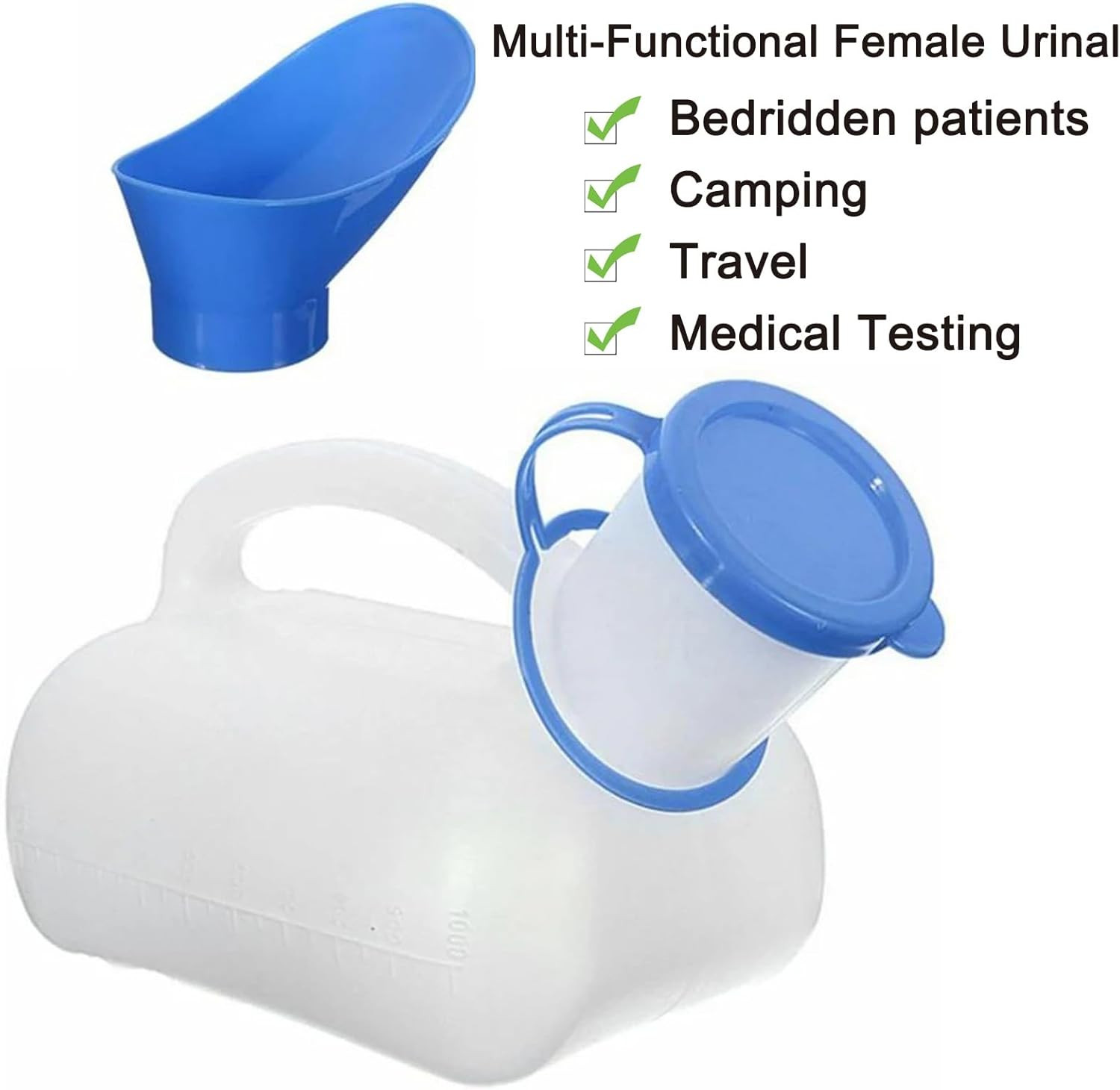 2 Pack Female Urinal Spill Proof – Portable Pee Funnel for Women 32 Oz | Stur…