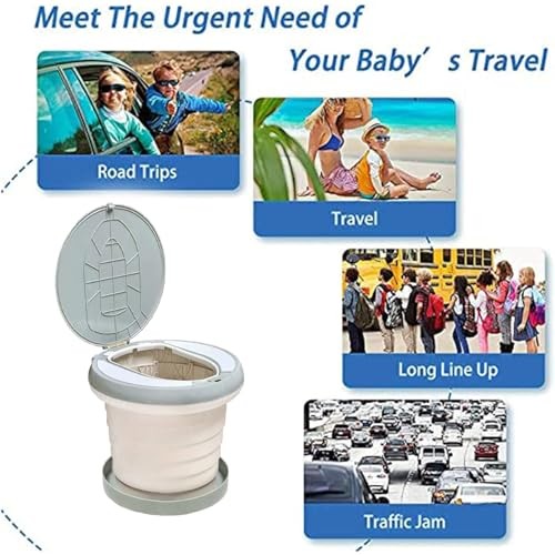 Travel Potty for Toddler, Portable and Foldable Toilet, Apply to Large Gray