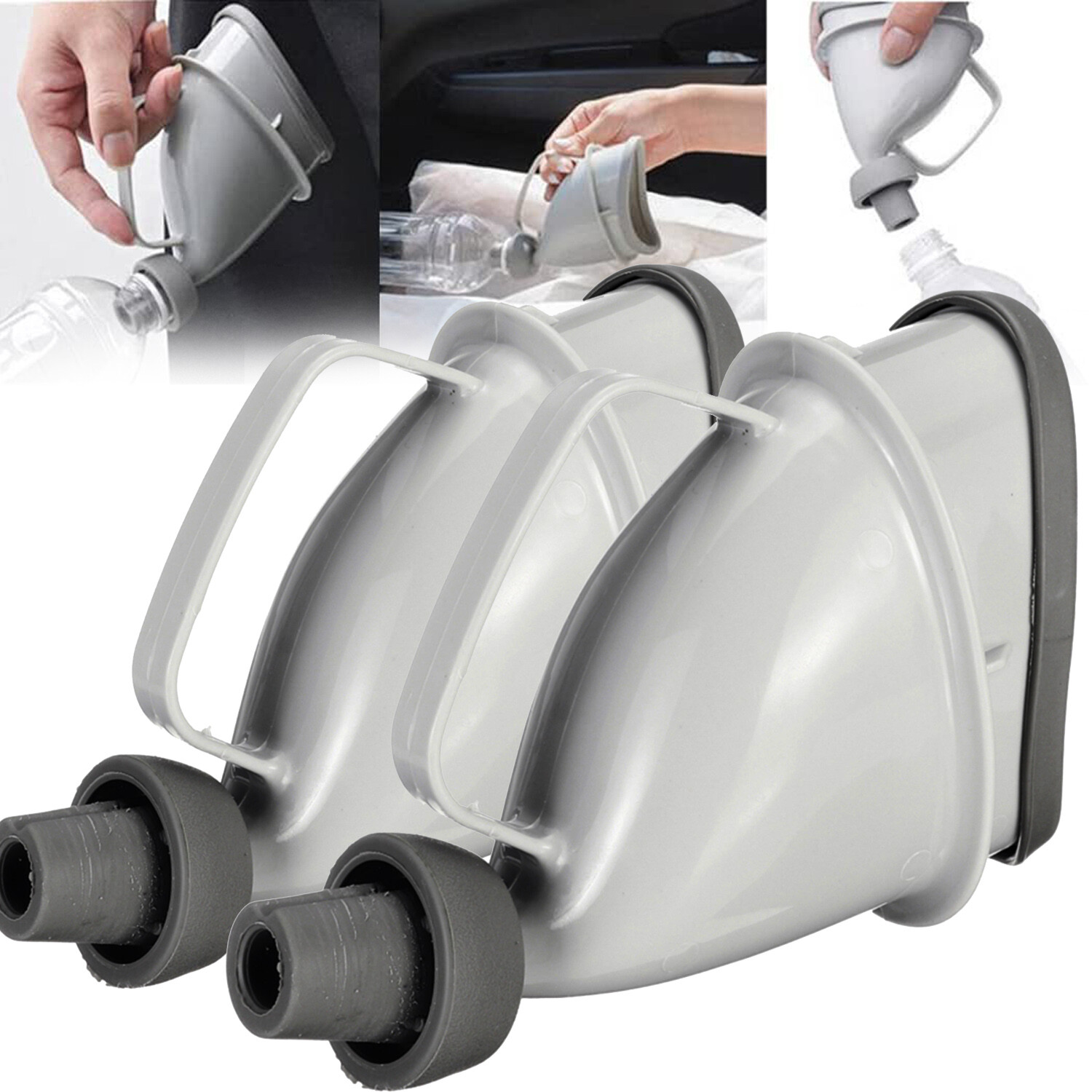 2PCS Female Male Portable Urinal Device Pee Urinal Toilet Car Travel Emergency
