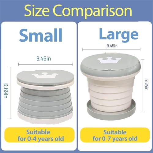 Travel Potty for Toddler, Portable and Foldable Toilet, Apply to Large Gray