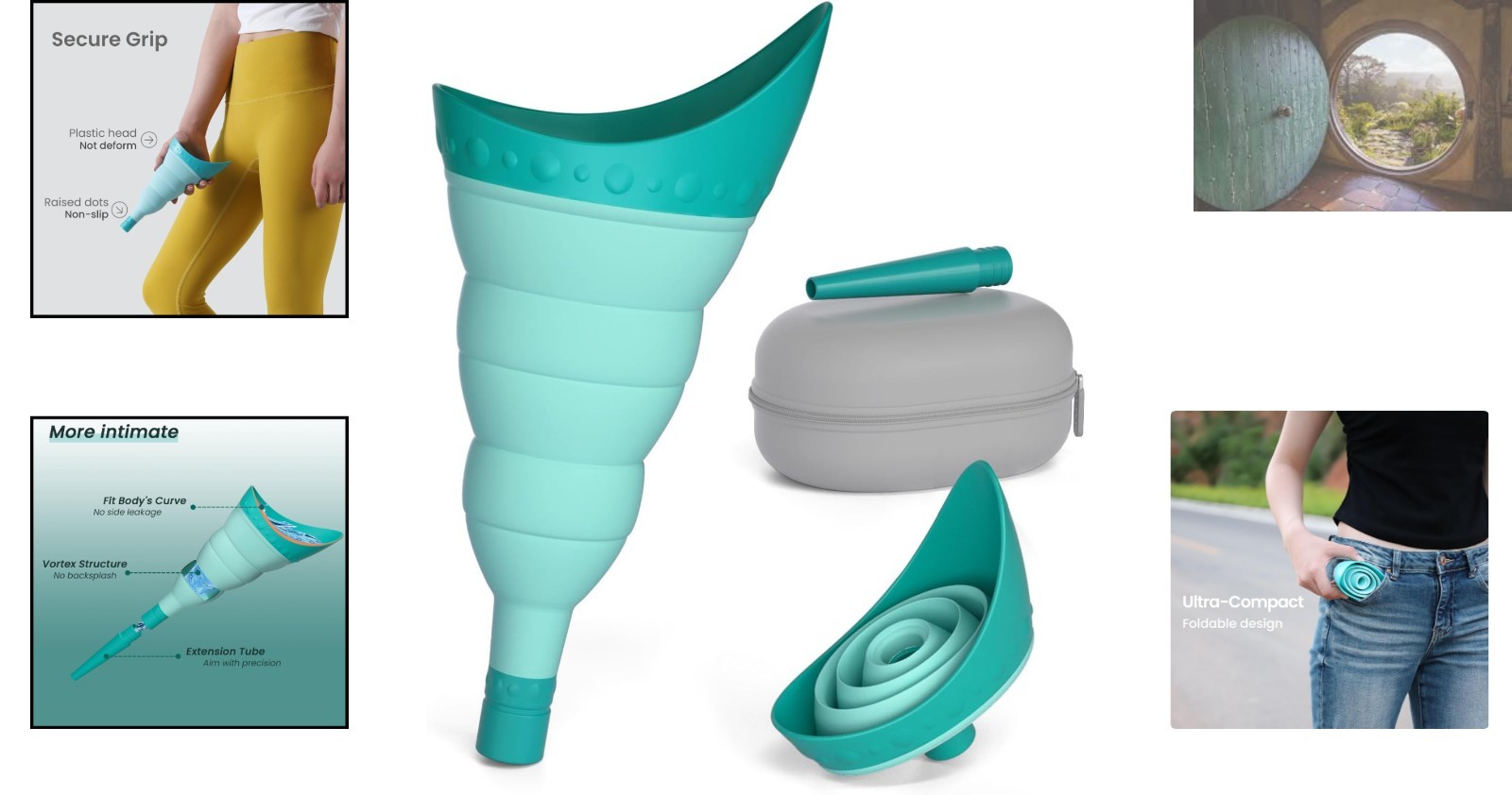 Compact & Leak-proof Female Urination Device with Waterproof Case for Travel