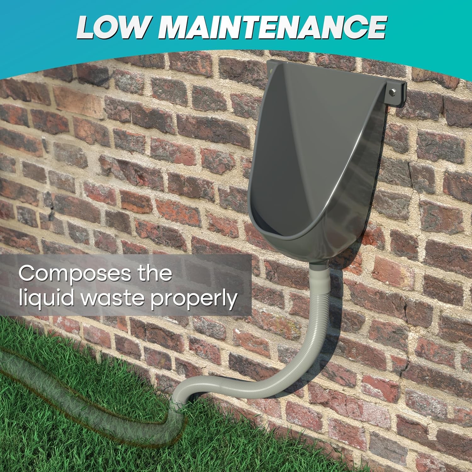 Waterless Urinal Plastic With Hose Garage Outside Toilet Bathroom For Men