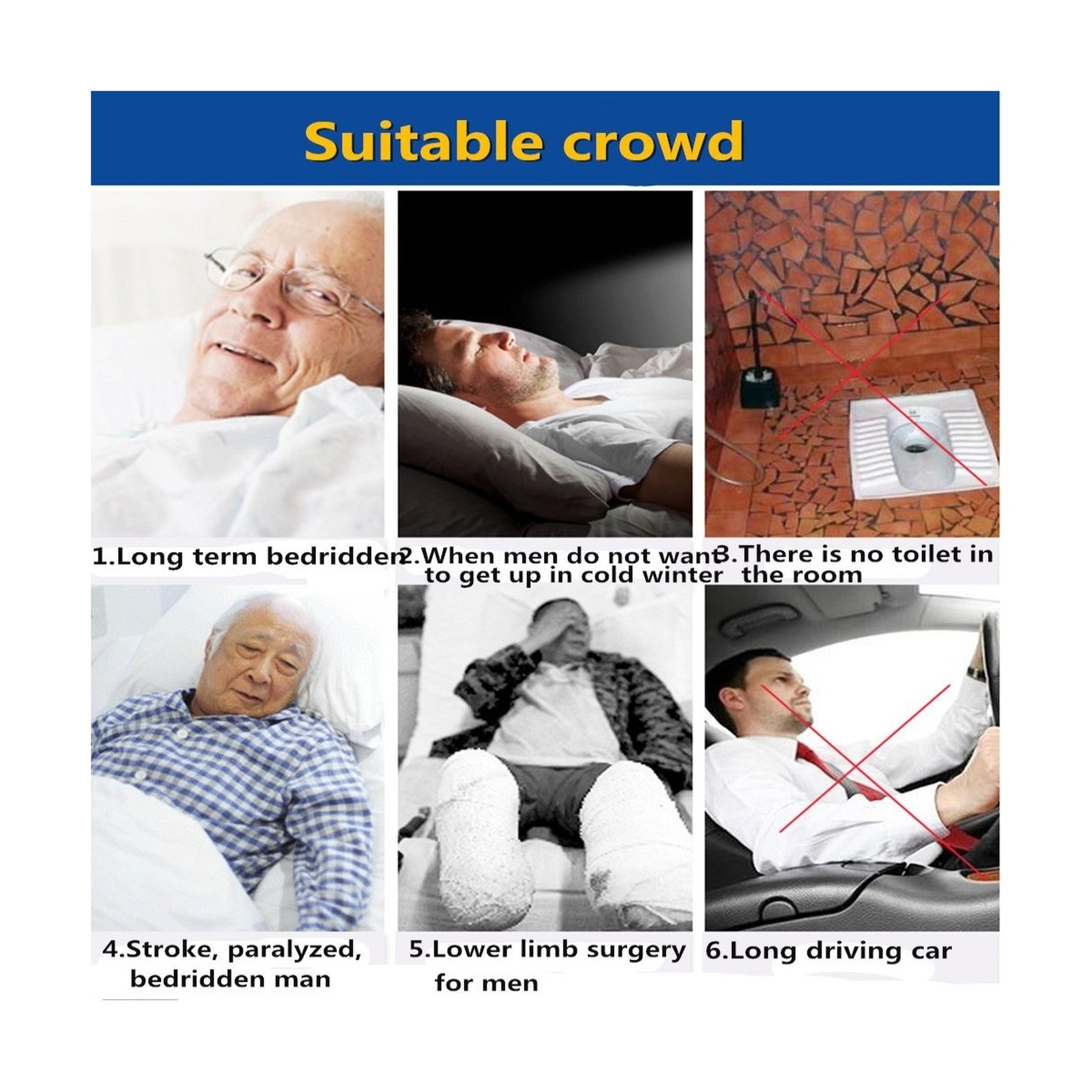 3000ML Large Male Urinal Portable Mens Potty Pee Bottle Collector Travel Toil…