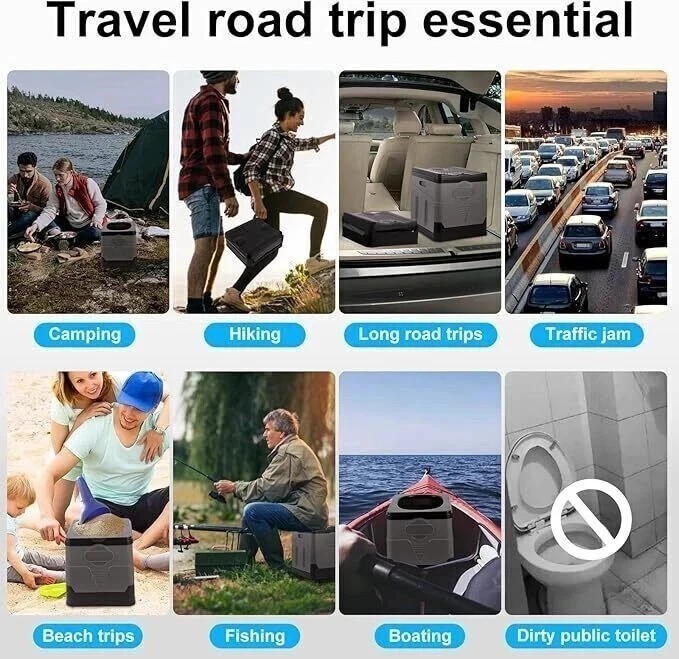 20L Portable Folding Toilet Car Outdoor Travel Potty for Camping Hiking Beach