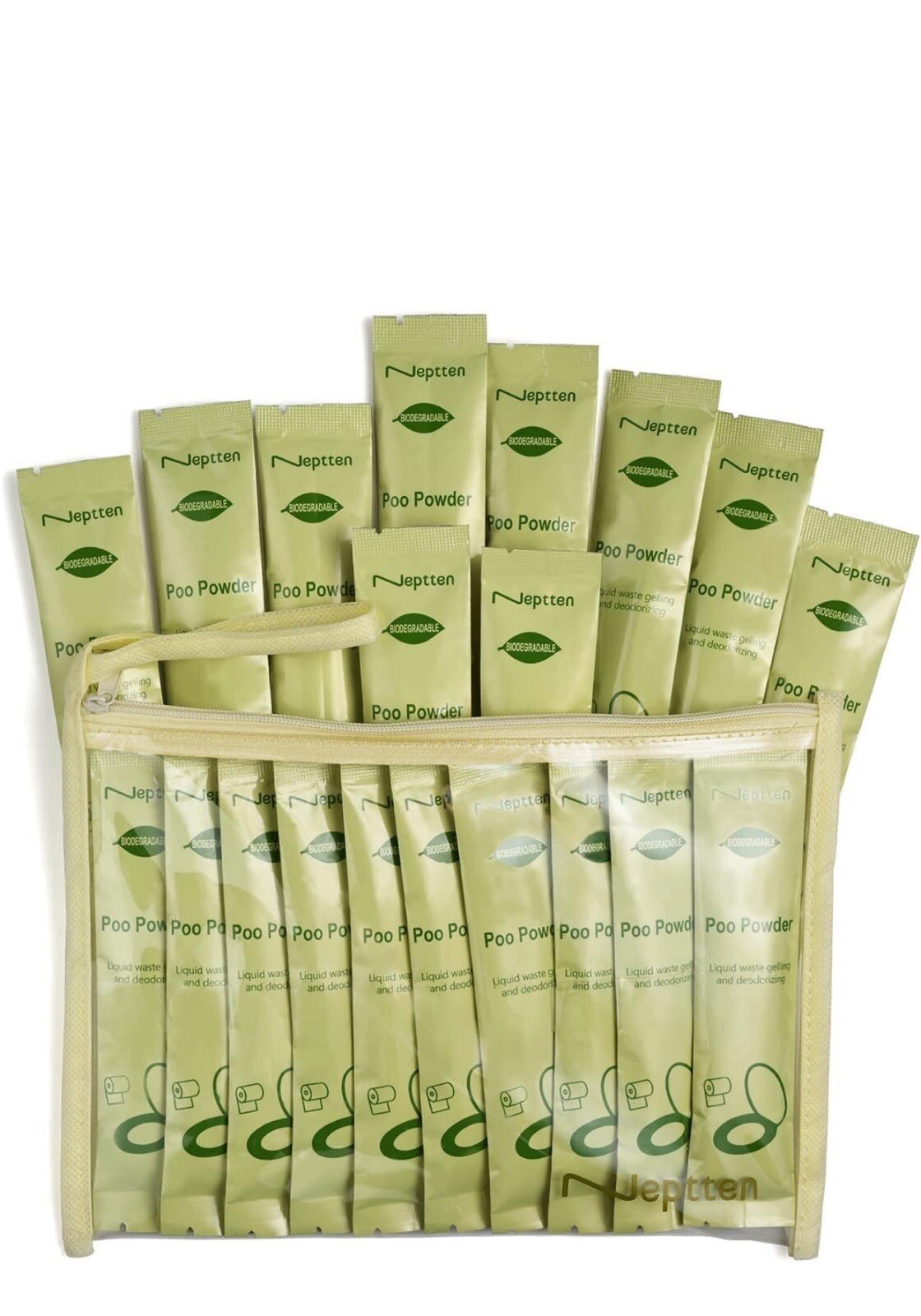 190 Pack Eco Gel Porta-Potty Solution Liquid Waste Gelling & Deodorizing Powder