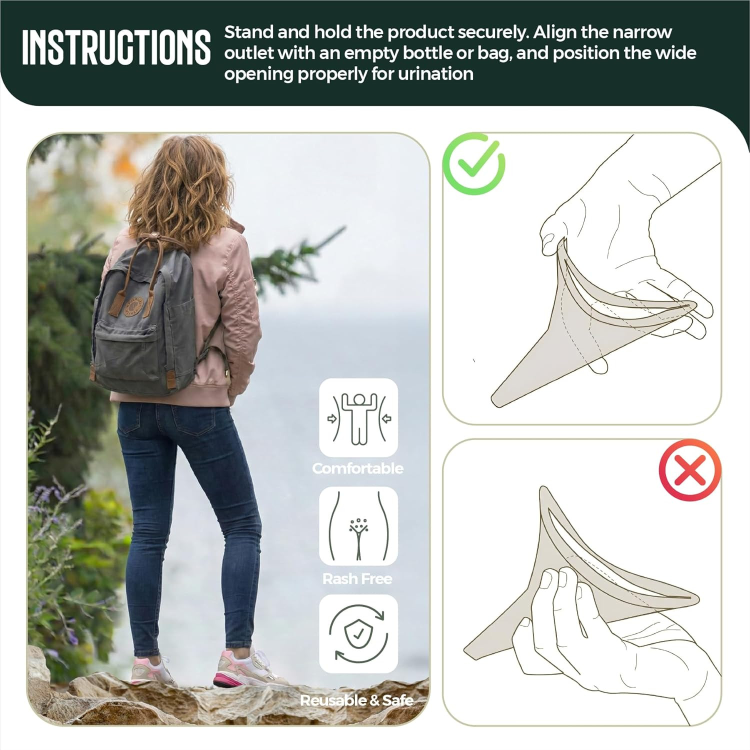 Female Urination Device for Women – Portable Urinal for Women with Travel Case,