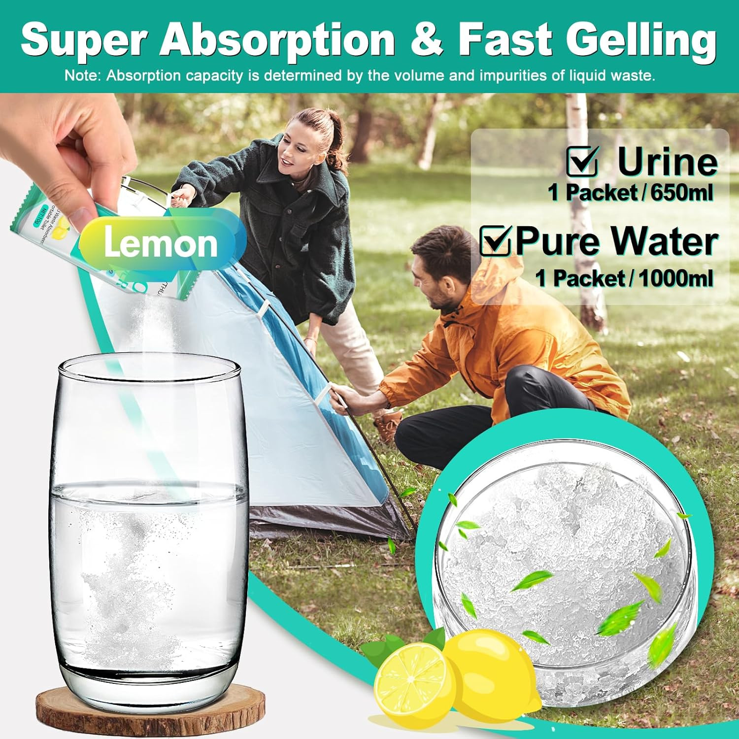 Portableportable Toilet Gel, Poo Powder for Portable Toilet, Camping Toilet Gel,