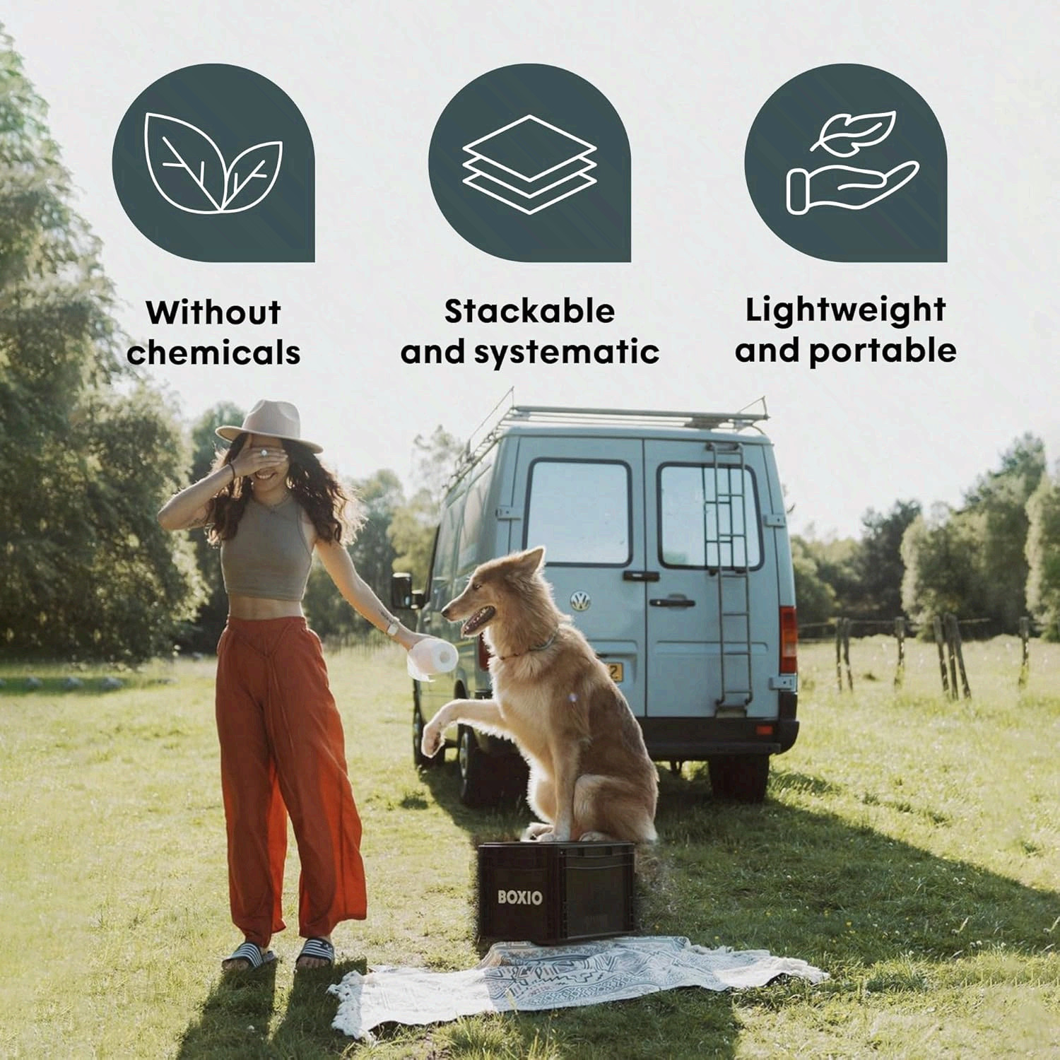 BOXIO Portable Toilet Camping Composting Mini Compact Car Boat Made in Germany