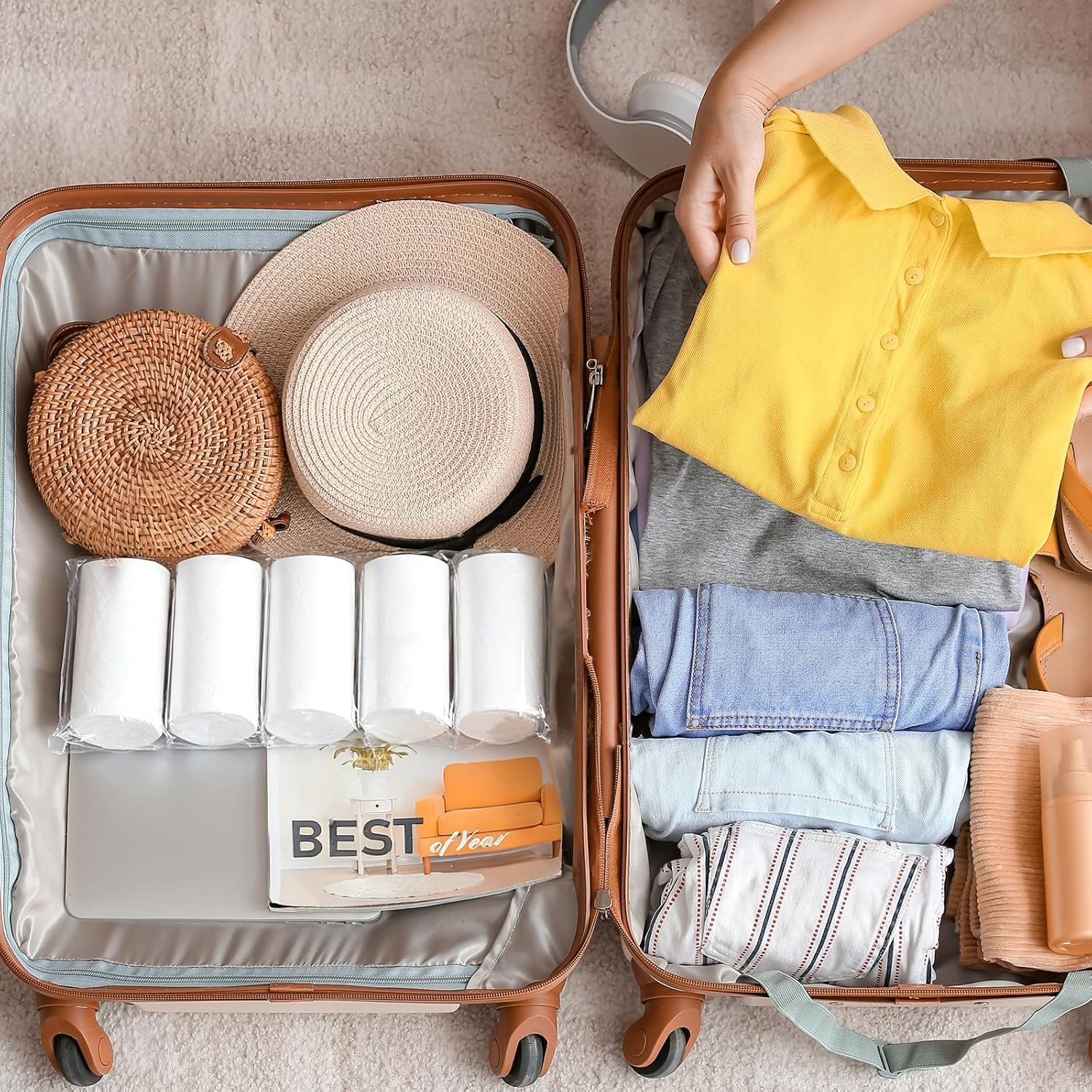 12 PCS Travel Toilet Paper Portable Camping Toilet Paper Soft Coreless Toilet Ti