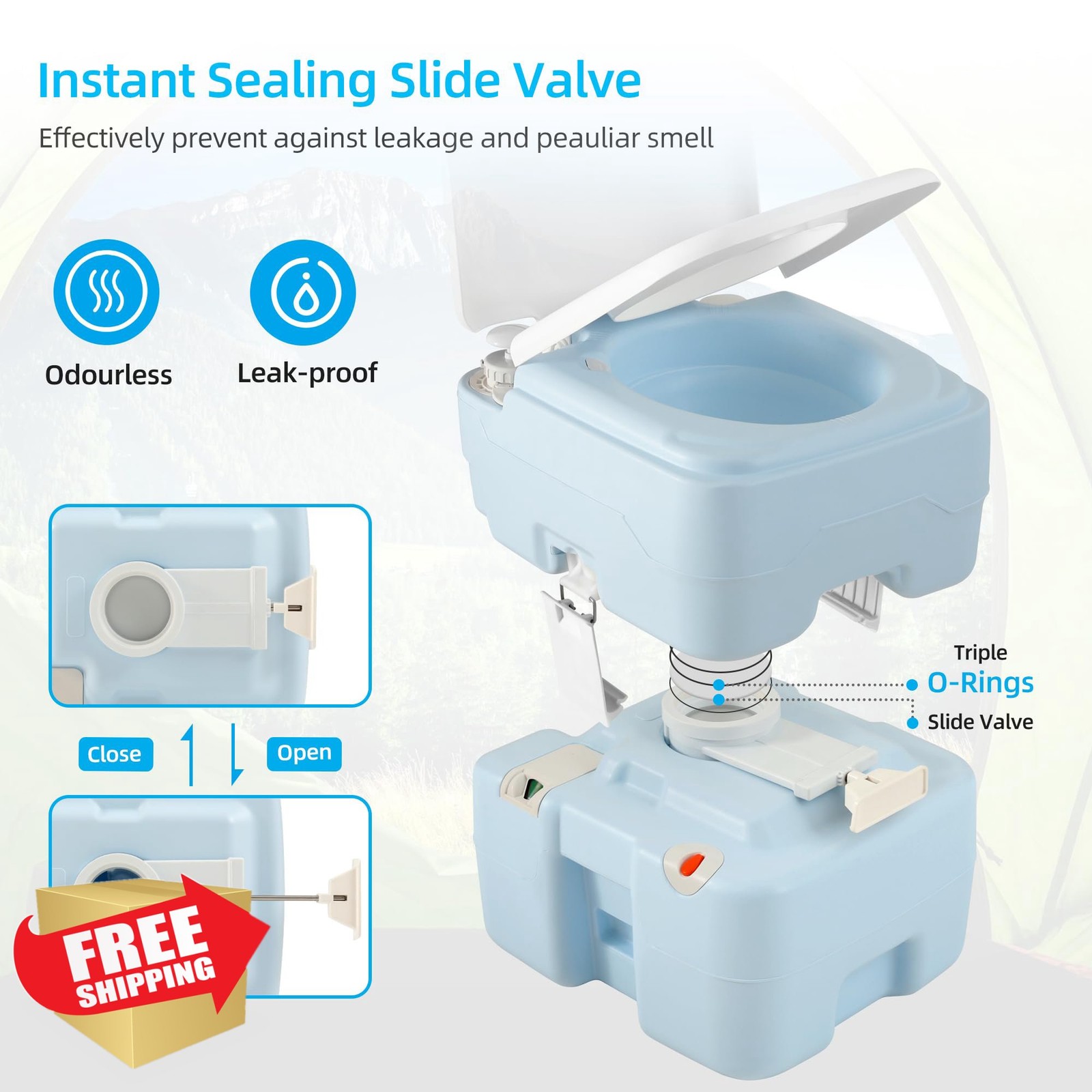 YITAHOME 5.28 Gal Toilet Sprayer Press Flush Pump Blue