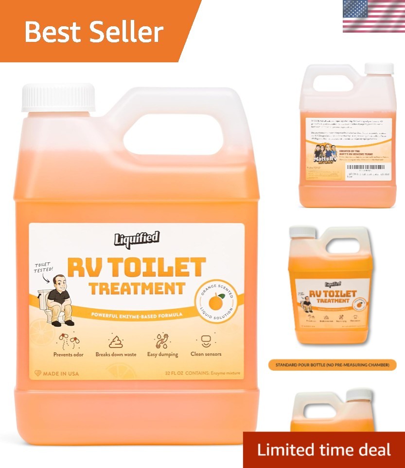 Biodegradable RV Waste Digester & Odor Eliminator with Fresh Orange Scent – 32oz
