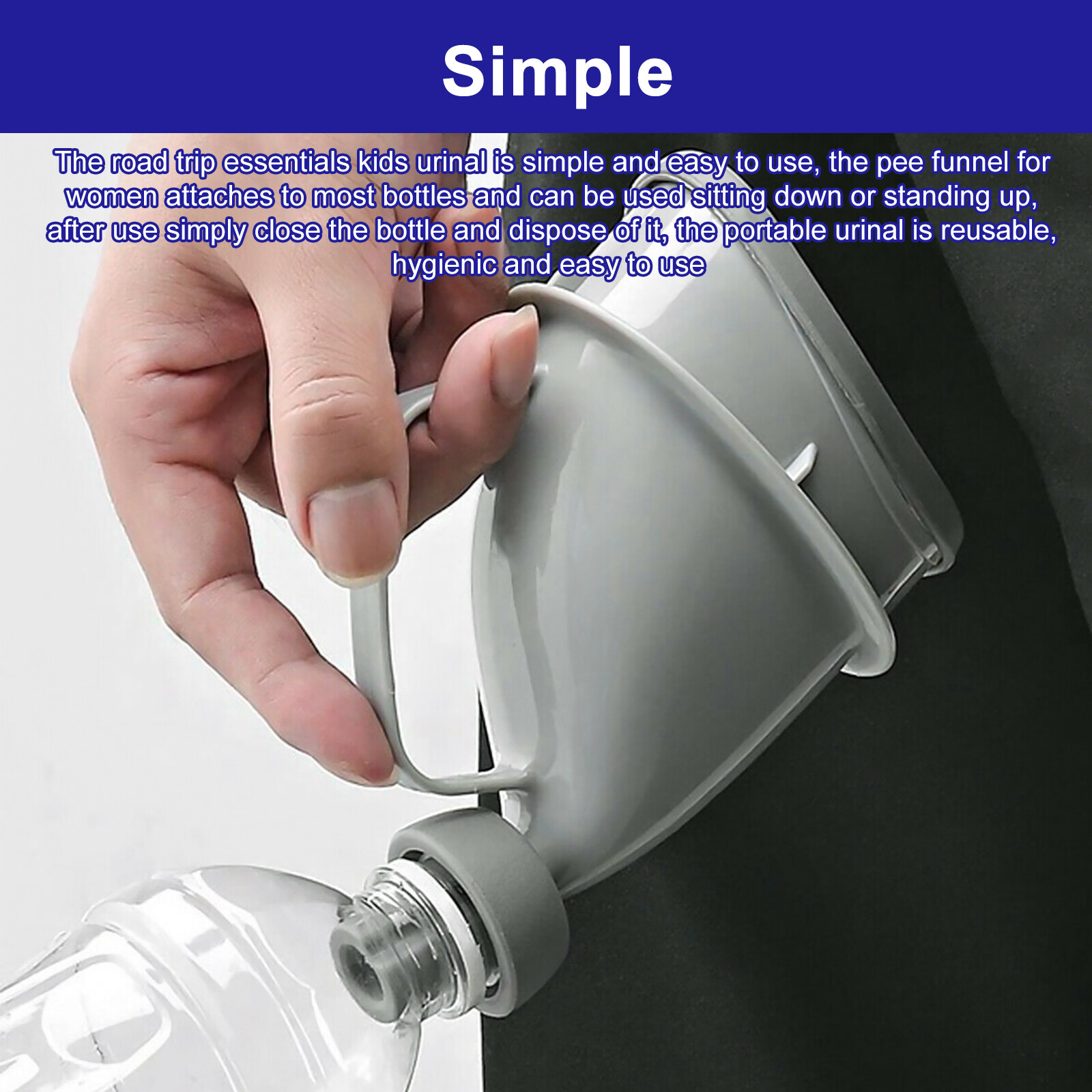 2Pcs Portable Potty Pee Funnel Men Women Emergency Urinal Device Outdoor Toilet