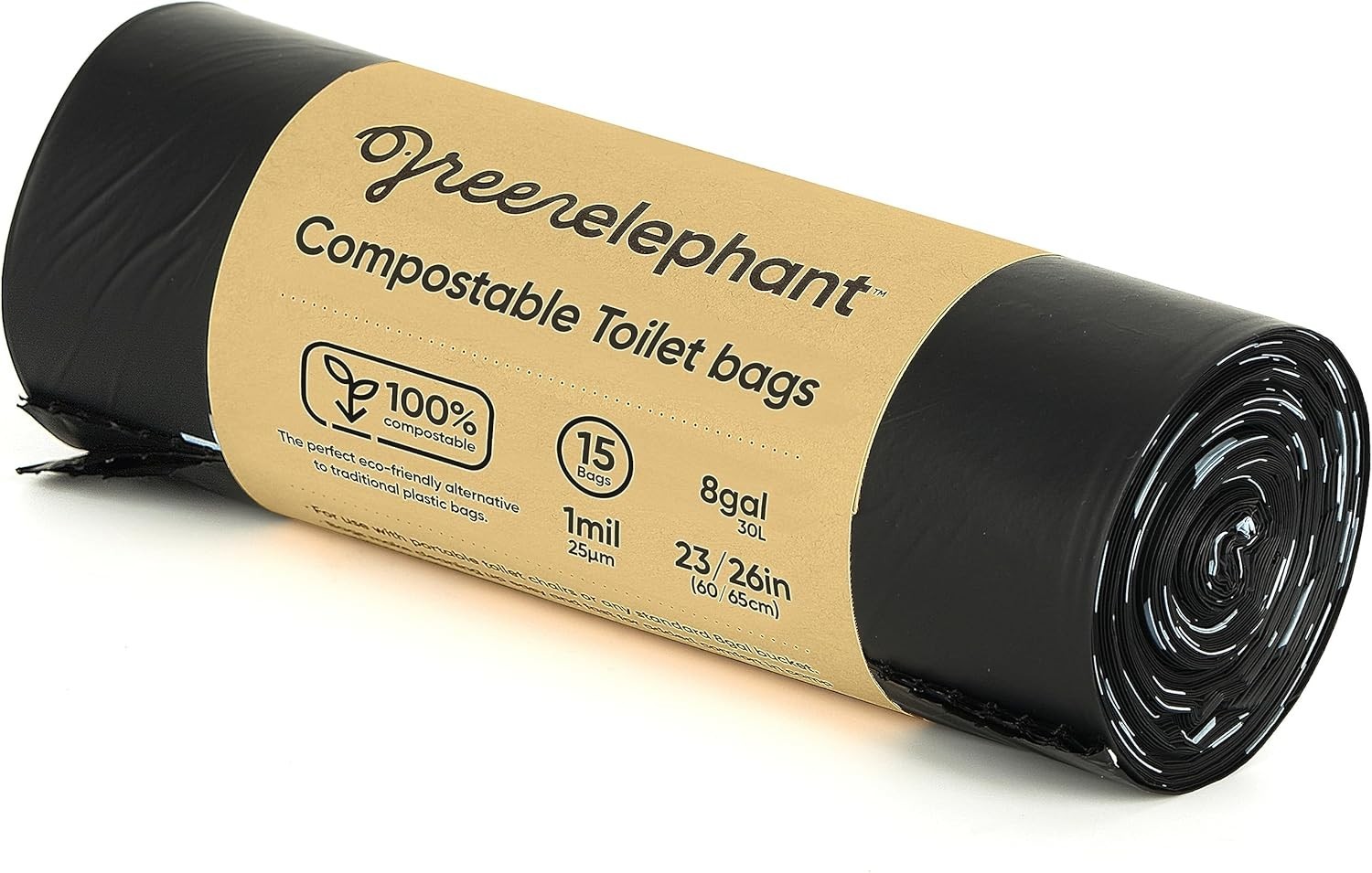 Easy-Clean Portable Toilet Liners – 15 Pack, Fits 5 Gallon Buckets, Compostable