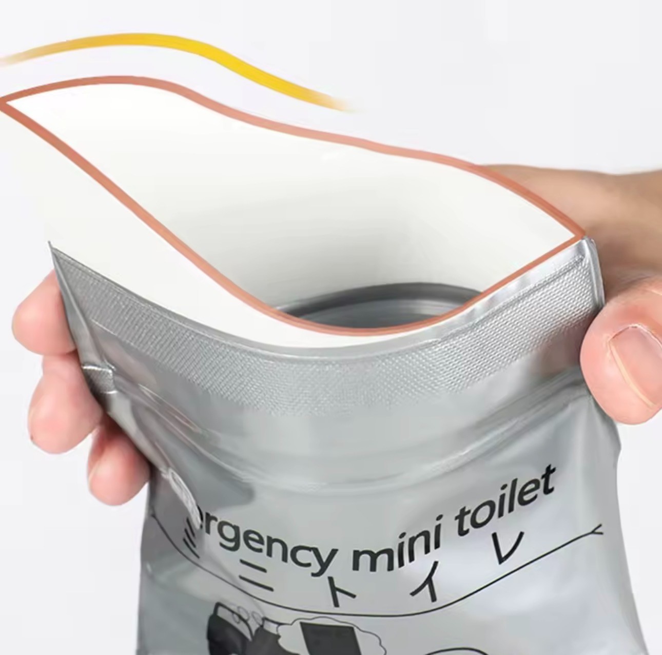 An eco-friendly,ultra-lightweight,portable,and foldable toilet bag reliable and
