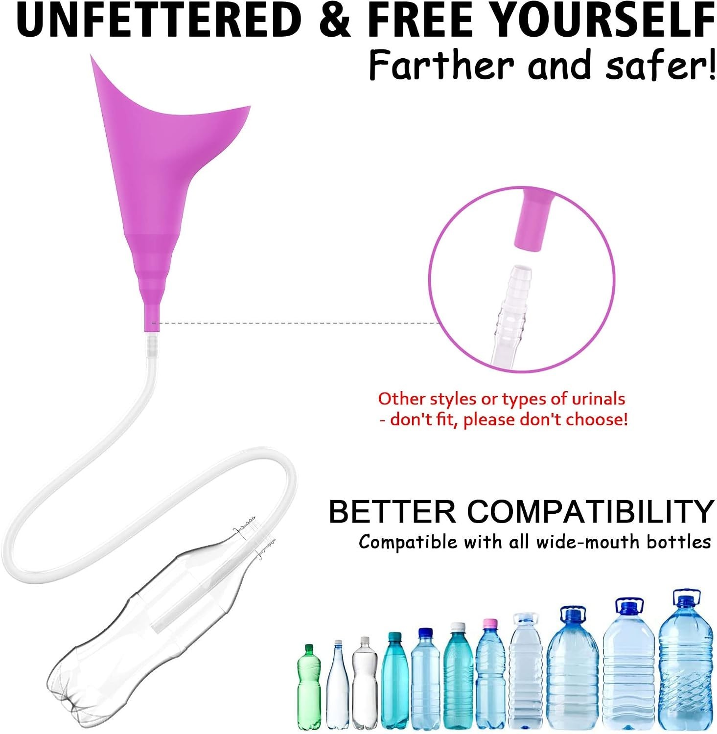 Female Urination Device Silicone Tube, Reusable Extension Tube, Used in Conju…