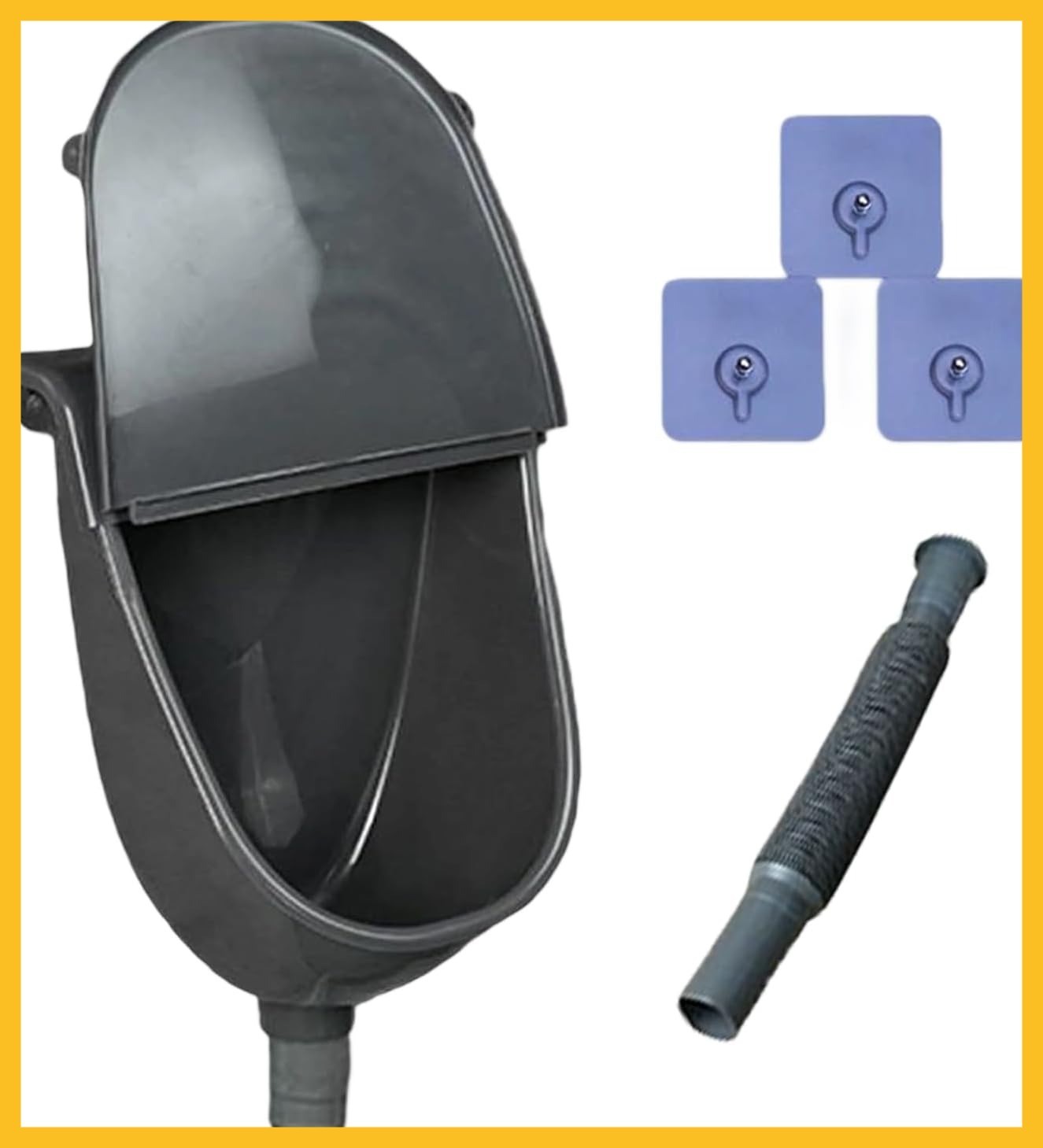 Wall Mounted Outside Urinal for Men, Waterless Urinal with Lid and Hose,