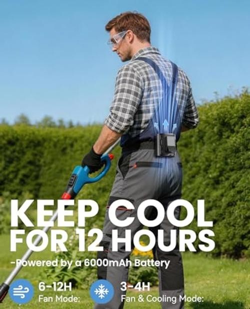 Portable Waist Fan with Ice Cooling, 4-in-1 Clip-On Fan for