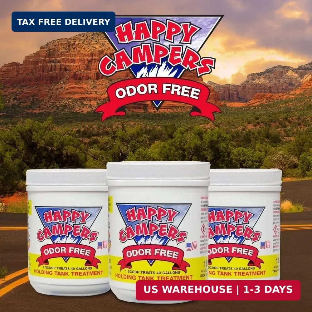 Happy Campers RV Toilet Treatment & Holding Tank Treatment – Controls Odors, Hel