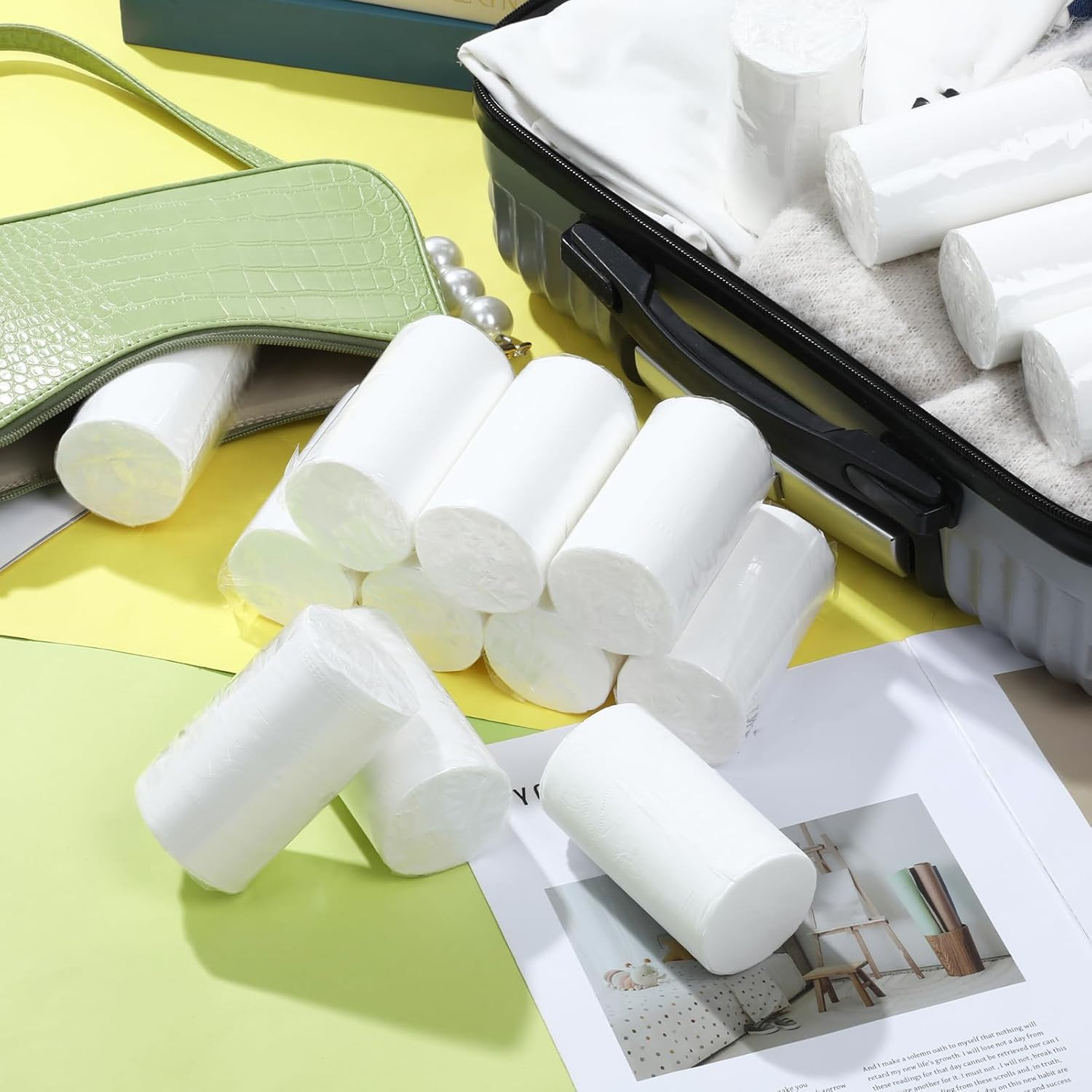 15 PCS Travel Size Toilet Paper, Portable Pack Travel Toilet Papers, Individuall