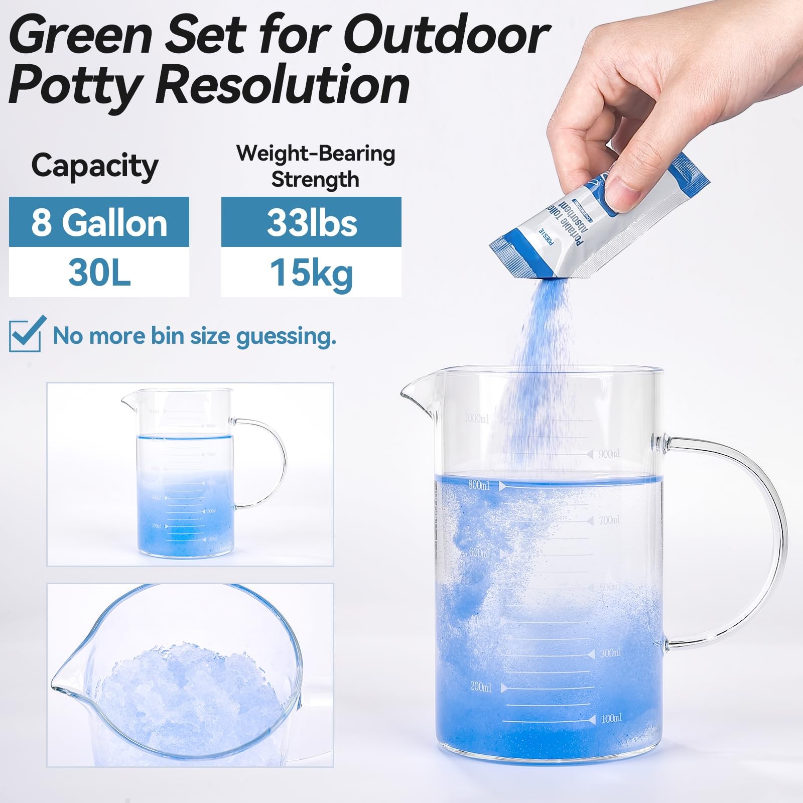 Absorbent Gel Toilet Bags Set, 8 Gallon Compostable Portable Toilet Bags with…