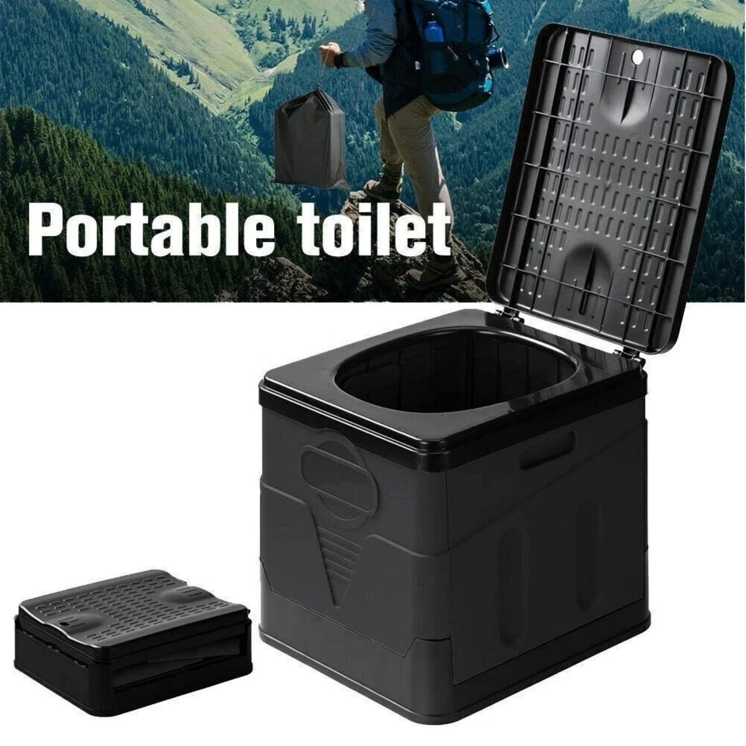 20L Portable Folding Toilet Car Outdoor Travel Potty for Camping Hiking Beach